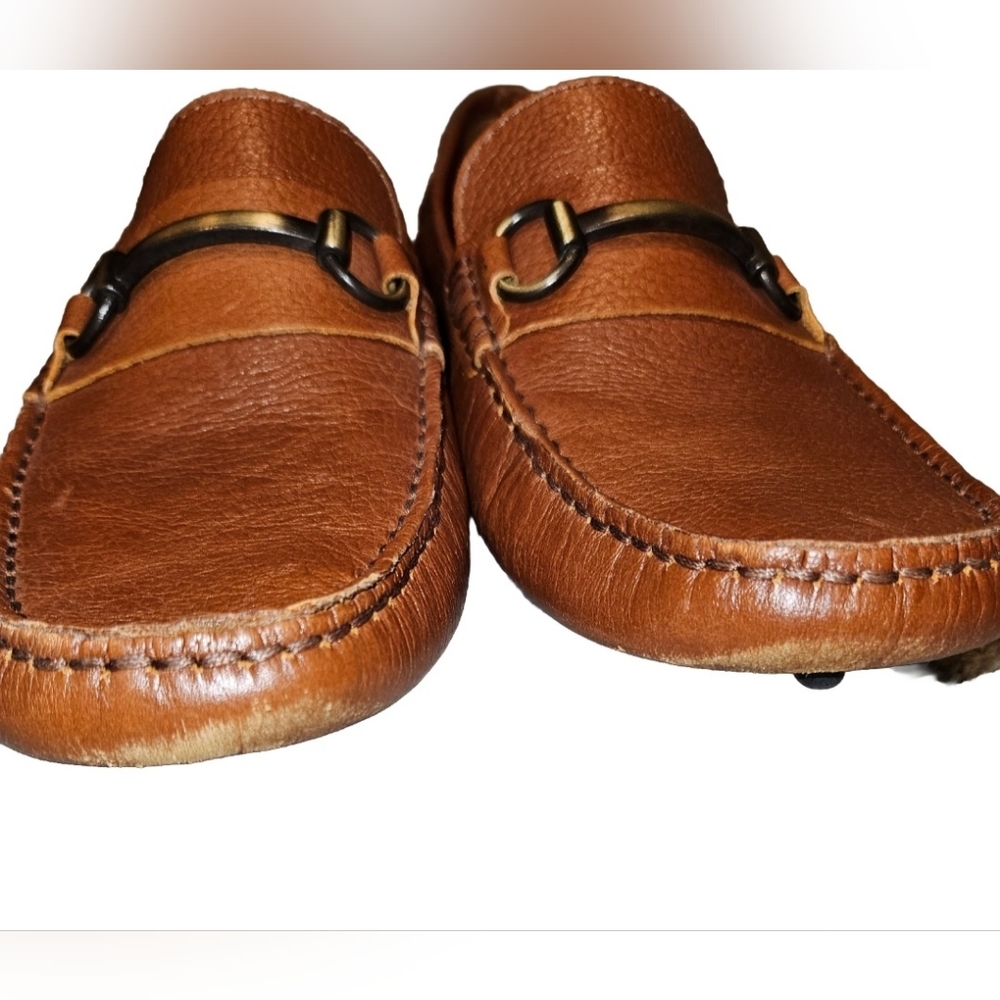 Saks Fifth Avenue Cognac Leather Bit Loafers - Picture 3 of 6